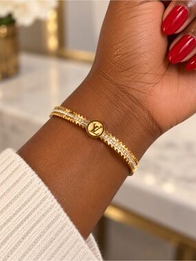 Gold Crystal Cuff Bracelet